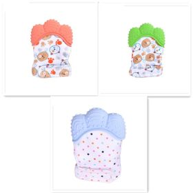 Baby teether baby anti-bite silicone molar gloves children's sound toys (Option: SetG-Q1pcs)