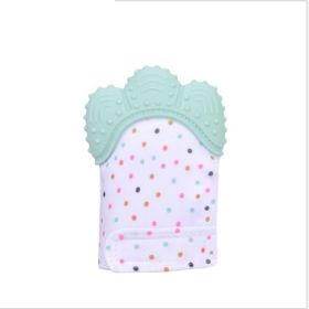 Baby teether baby anti-bite silicone molar gloves children's sound toys (Option: Light green-Q1pcs)