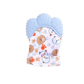 Baby teether baby anti-bite silicone molar gloves children's sound toys (Option: Blue 2 style-Q1pcs)