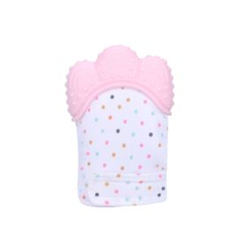 Baby teether baby anti-bite silicone molar gloves children's sound toys (Option: Pink-Q1pcs)