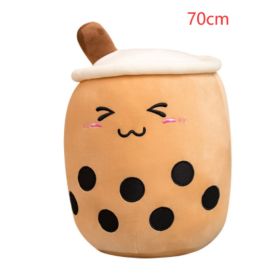 Cute Fruit Drink Plush Stuffed Soft Strawberry Milk Tea Plush Boba Tea Cup Toy Bubble Tea Pillow Cushion Kids Gift (Option: Triangle-70CM)