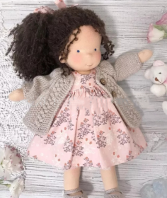 Handmade Plush Doll Golden Curly Girl Finished Product (Option: V)
