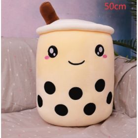 Cute Fruit Drink Plush Stuffed Soft Strawberry Milk Tea Plush Boba Tea Cup Toy Bubble Tea Pillow Cushion Kids Gift (Option: light coffee-50cm)