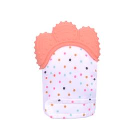 Baby teether baby anti-bite silicone molar gloves children's sound toys (Option: Orange-Q1pcs)