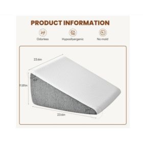Wedge Pillow, Body Pillow , White& Grey (Option: 12Inch)