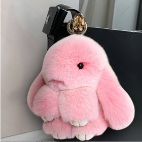 Soft Bunny PomPom,Cute Plush Rabbit Keychain, Ideal For Bags, Keys, Car Mirrors & Phones (Option: Pink)