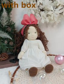 Handmade Plush Doll Golden Curly Girl Finished Product (Option: B1 with box)