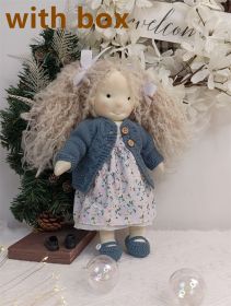 Handmade Plush Doll Golden Curly Girl Finished Product (Option: D1 with box)