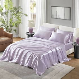 Satin Luxury Sheet Set King (Color: as Pic)