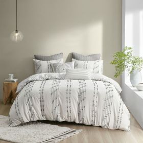 3 Piece Cotton Jacquard Duvet Cover Set (Color: as Pic)