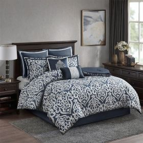 8 Piece Jacquard Comforter Set (Color: as Pic)